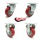 Service Caster 3.5 Inch Red Polyurethane Wheel Swivel Top Plate Caster Set with 2 Rigid SCC SCC-20S3514-PPUB-RED-2-R3514-2 - alternate 3